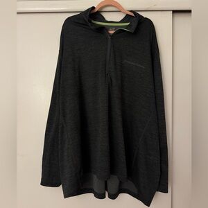 Vineyard Vines Heather Gray with Green Accents Performance Pullover